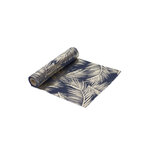 CHEMIN DE TABLE BLEU FEUILAGE ARGENT 3M X 0.3