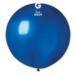 ballon geant latex bleu roy metallise