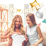 GUIRLANDE BABY SHOWER BLANCHE ET OR 2