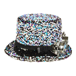 haut de forme paillettes avec lunettes steampunk burning man bleu 4