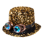 haut de forme paillettes avec lunettes steampunk burning man