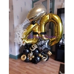 bouquet ballon chiffre or aluminium 40