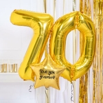 bouquet helium ballons chiffres aluminium or 70