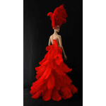 costume show girl las vegas plumes autruche rouges