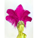coiffe las veagas fuchsia plumes autruche