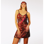 robe disco paillettes reversible rouge argent 2