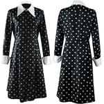 robe imprimee noire et blanche wenesday addams family 1