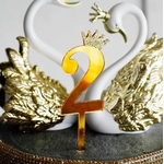 cake topper acrilic chiffre or 3
