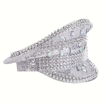 casque rave paillettes et strass argent
