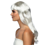 perruque fashion longue blanche avec frange 1