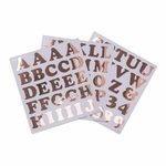 71 STICKERS PAILLETTES ROSE GOLD LETTRES ET CHIFFRES
