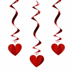 DECORATION ST VALENTIN suspensions-coeur X 3 60 CM