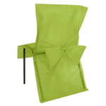 10 HOUSSE DE CHAISE AVEC NOEUD VERT ANIS
