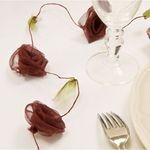 GUIRLANDE FLEURS ORGANZA CHOCOLAT