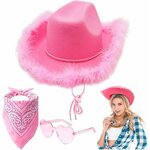 chapeau western rose marabout