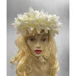 couronne fleurs  blanches et ivoires