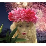 couronne fleurs roses