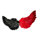ailes en plumes noires et rouges