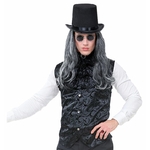 gilet gothique taffetas noir 2