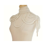 COLLIER EPAULE GROSSE PERLES BLANCHES