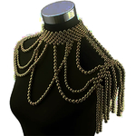 COLLIER EPAULE GROSSE PERLES OR