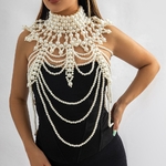 COLLIER PLASTRON M PERLES BLANCHES 7