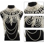 COLLIER PLASTRON PERLES BLANCHES  6