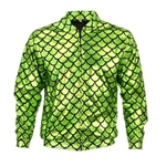 blouson bombers vert ecailles de poisson 1