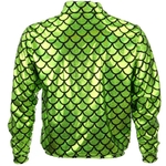 blouson bombers vert ecailles de poisson