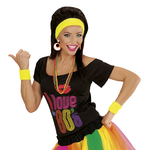 set bandeau et poignees jaune fluo annee 80 3
