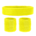 set bandeau et poignees jaune fluo annee 80 1