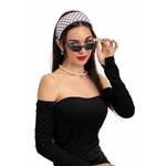 SET ANNEE 60 FOULARD COLLIER LUNETTE BOUCLES D OREILLES