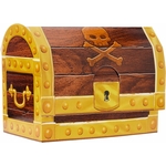 CENTRE DE TABLE COFFRE DE PIRATE EN CARTON 1
