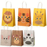 6 sachets surprises kraft savane jungle