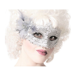MASQUE VENITIEN ARGENT AVEC PAPILLON