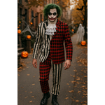 DEGUISEMENT JOKER BICOLORE DAMIER ET RAYURES