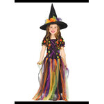 deguisement sorciere multicolore enfant a pois