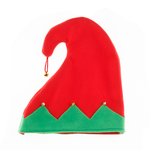 BONNET LUTIN ROUGE ET VET AVEC GRELOT