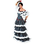 roble flamenca espagnole noire a pois blancs