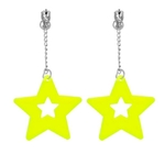 BOUCLES oreilles fluo jaune etoile 1