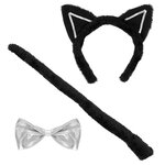 set chat noir fourrure et paillettes 2