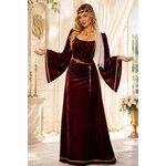 ROBE MEDIEVALE VELOURS BORDEAU