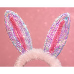 SERRE TETE OREILLE LAPIN PAILLETTES IRISEES