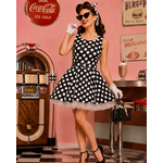 ROBE PINUP A POIS NOIRE ET BLANCHE