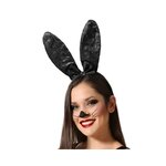 SERRE TETE OREILLES LAPIN VELOURS NOIR