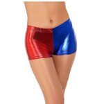 SHORT BICOLORE BLEU ET ROUGE HARLEY QUINN