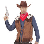 GILET COWBOY TISSU ET EMPIECEMENT VACHE  1