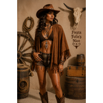 PONCHO PEAU DE PECHE MARRON 1