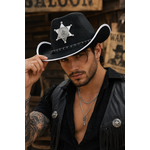 CHAPEAU WESTERN FEUTRE NOIR AVEC ETOILE