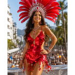 robe disco salsa grosses paillettes rouges